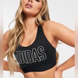 NWT Adidas race back bra Athleisure Trendy Black Yoga Stretch Compression top XS